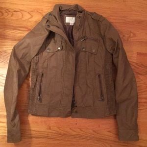 Taupe faux leather jacket